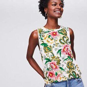 Loft Camellia Garden tie back floral top